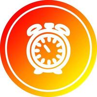 alarm clock circular in hot gradient spectrum vector