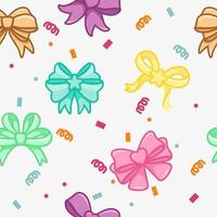 Seamless Pattern Background of Cute Colorful Ribbons vector