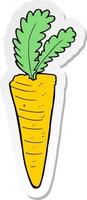 sticker of a cartoon carrot vector