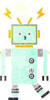 retro illustration style cartoon robot vector