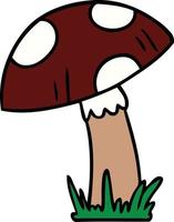 cartoon doodle of a toad stool vector