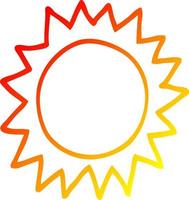 warm gradient line drawing cartoon sun vector