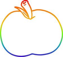 rainbow gradient line drawing cartoon apple vector