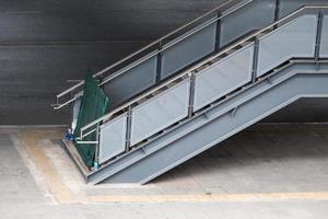 The modern staircase which not yet open for service. photo