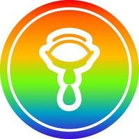 crying eye circular in rainbow spectrum vector