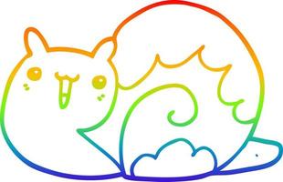 rainbow gradient line drawing cute cartoon snail vector