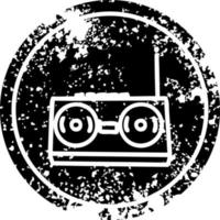 radio cassette player distressed icon vector