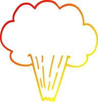 warm gradient line drawing cartoon whooshing cloud vector