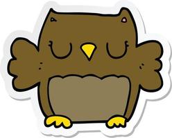 sticker of a cute cartoon owl vector