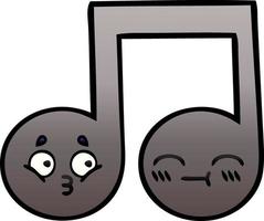 gradient shaded cartoon musical note vector