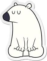 distressed sticker of a polar bear cartoon vector