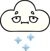 gradient shaded cartoon snow cloud vector