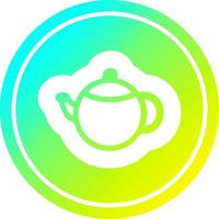 tea pot circular in cold gradient spectrum vector