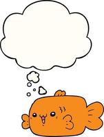 cartoon fish and thought bubble vector