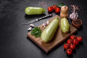 Ingredients to make delicious zucchini caviar photo