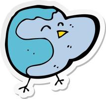 sticker of a cartoon bird vector