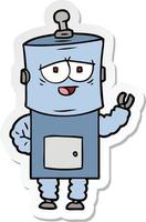 sticker of a cartoon robot vector