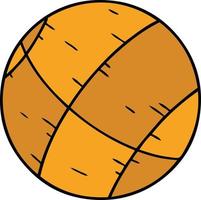 garabato de dibujos animados de una pelota de baloncesto vector