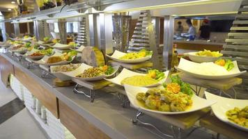 Buffet appetizers, hotel concept. Buffet appetizers at hotel lunch. video