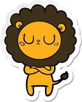 sticker of a cartoon lion vector