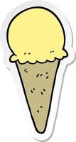 sticker of a cartoon ice cream vector