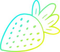 cold gradient line drawing cartoon strawberry vector