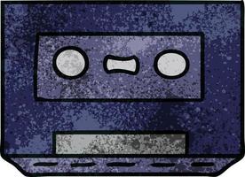 textured cartoon doodle of a retro cassette tape vector