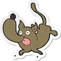 sticker of a cartoon funny dog vector
