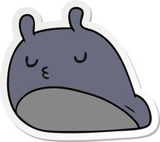 sticker cartoon kawaii fat cute slug vector