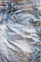 Close up of blue jeans photo