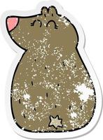 distressed sticker of a cute cartoon bear vector