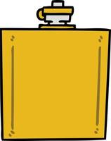 quirky hand drawn cartoon hip flask vector