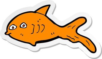 sticker of a cartoon fish vector
