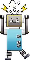 gradient shaded cartoon malfunctioning robot vector