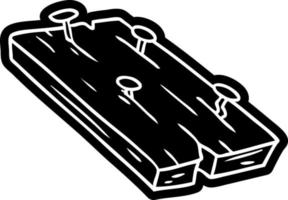 cartoon icon drawing of nails in a board vector