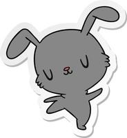 sticker cartoon kawaii cute furry bunny vector