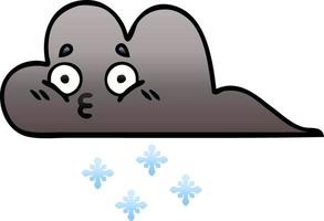 gradient shaded cartoon storm snow cloud vector