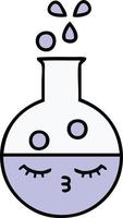 cute cartoon test tube vector