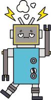 cute cartoon malfunctioning robot vector