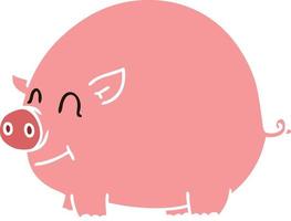 quirky hand drawn cartoon pig vector