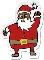 sticker of a cartoon santa claus vector