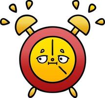 gradient shaded cartoon alarm clock vector