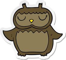 sticker of a cartoon owl vector