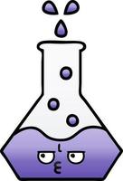 gradient shaded cartoon science beaker vector