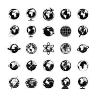 Globe Earth icons set, simple style vector