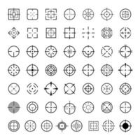 Aim target icons set, simple style vector