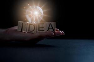 concepto de idea con innovación e inspiración. foto