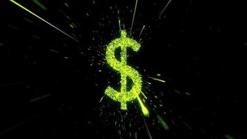 partícula de símbolo de dinero video