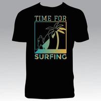 elegante diseño de camiseta de surf vector