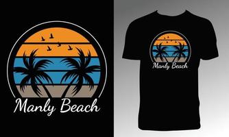 Manly Beach T Shirt Design vector